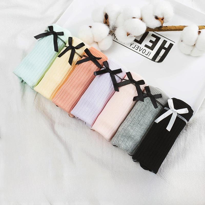 7Pack Women's Sexy Underwear -Lace Band Cotton Thong Pan