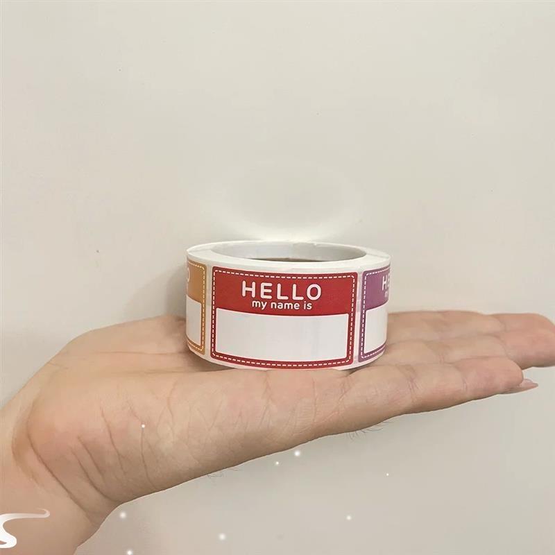 8 Colors 200 Pcs Hello My Name is Stickers 1