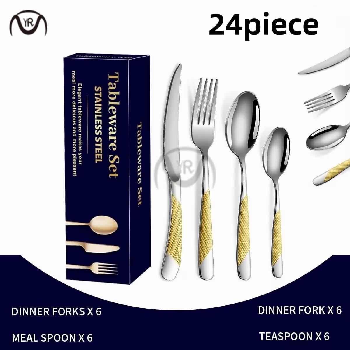 western other tableware steak cutlery set knife fork spo新款