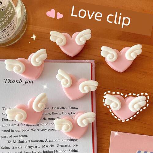 Japan and South Korea cute girl heart photo clip love wings