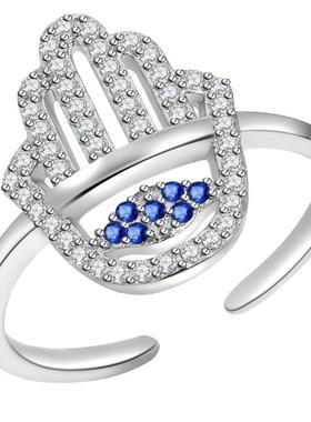 Demon Eye Blue Eye Opening Ring 恶魔之眼蓝眼睛开口戒指