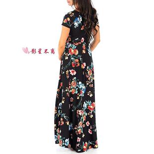 Womens summer casual Clothes Maternity belt long dress skirt