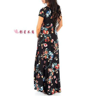 Womens summer casual Clothes Maternity belt long dress skirt
