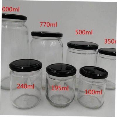 Circular glass jar pickles bottles jam jars of honey bottle
