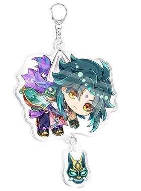 Anime Genshin Impact Keychain Cartoon Cosplay Keycha with pe