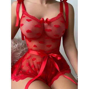 backless Sexy irregular mesh nightgown lingerie