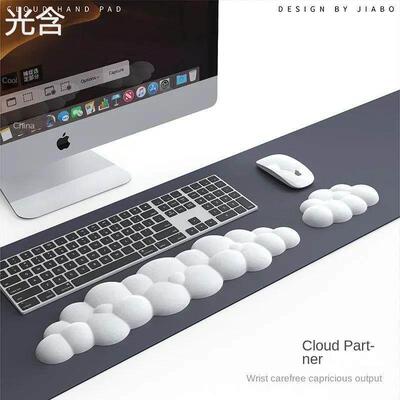 Mouse pad with wrist rest keyboard cloud anti-slip memory fo