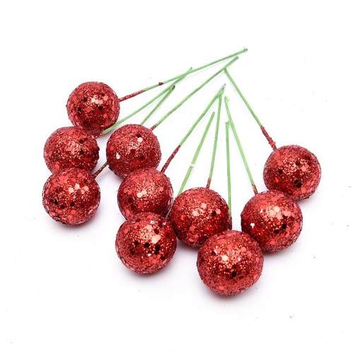 Christmas Tree decoration fruit 15 head gold cherry berries