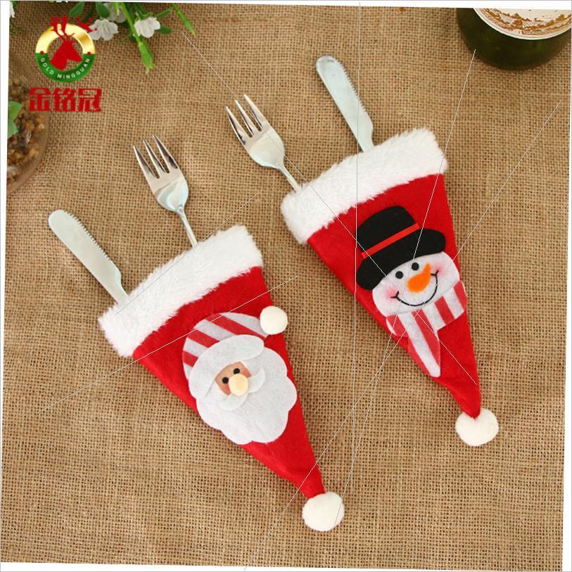 Christmas table set cartoon cap knife and fork cover餐具套