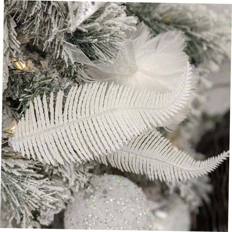 6Pcs/SetNew Feathers Christmas Tree Ornament Accessories Hom