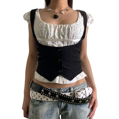 Tunic black bottomed sleeveless top束身马甲黑色打底无袖上衣