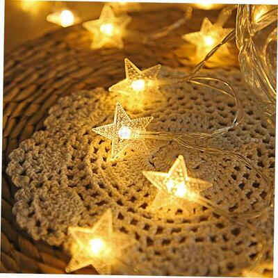 LED节日彩灯闪灯串灯满天星星五角星灯串万圣节Christmas lights