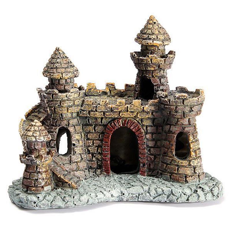 Aquarium Resin Castle Fish Tank Decorations Castle Tower Orn