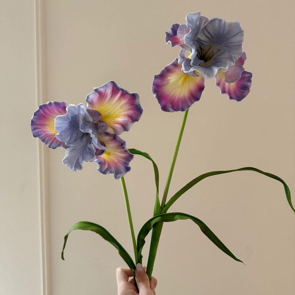 手感保湿油画鸢尾花假花