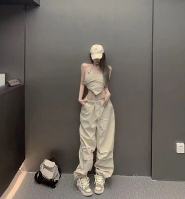 美式工装辣妹穿搭机能风套装衬衫