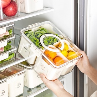 用食品级塑料盒厨房日式 整理收纳盒盒冰箱密封收纳塑料透明家用