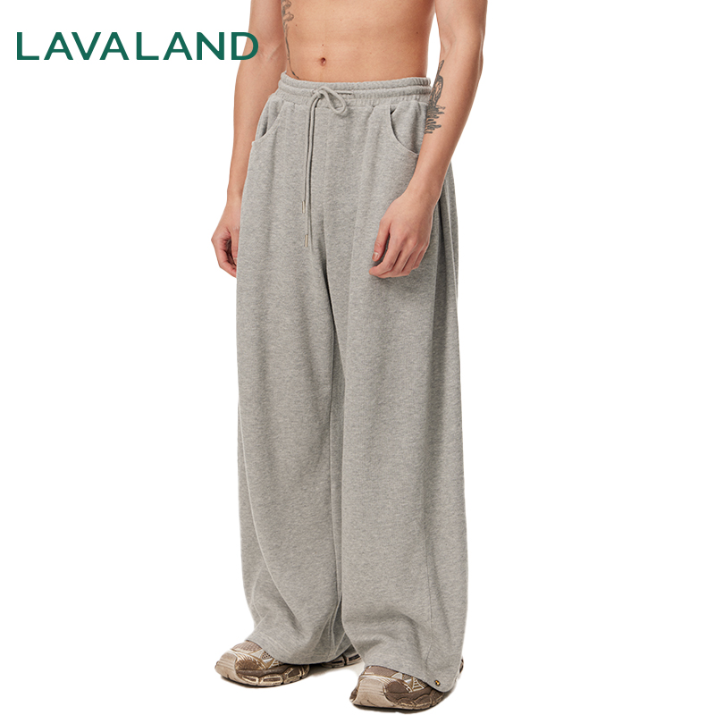 【休闲百搭】LAVALAND 美式休闲宽松运动长裤垂感直筒卫裤男女