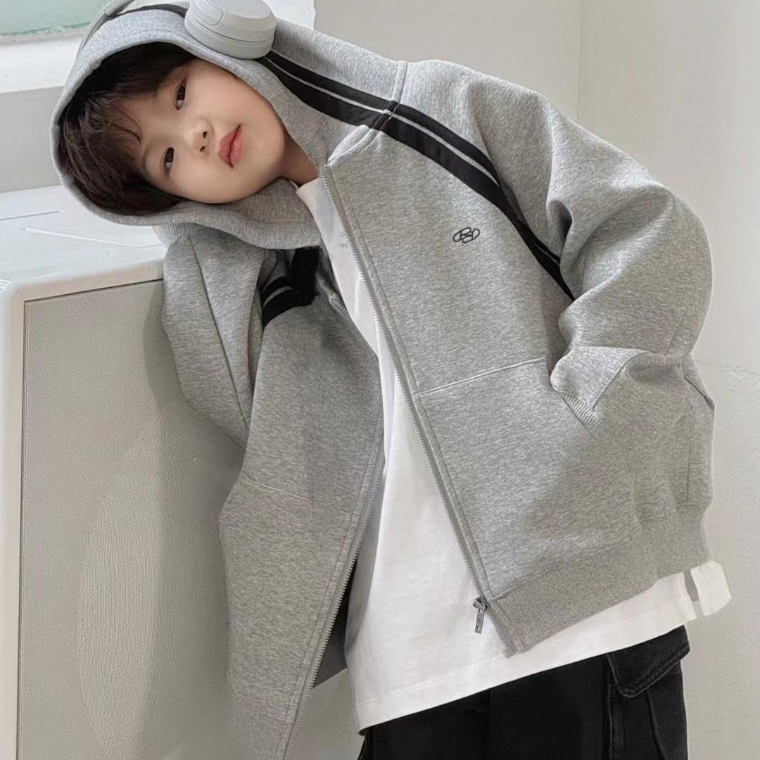 男童开衫连帽运动卫衣外套潮酷