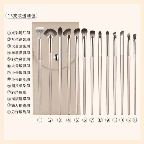 鎏金眼影刷套装刀锋眼线刷鼻影刷晕染点彩腮红刷散粉软毛化妆刷子