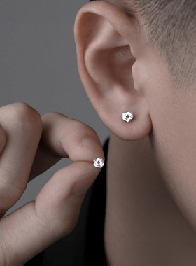 纯银耳骨钉养耳精致小耳钉简约耳饰时尚耳环小巧气质小众个性设计