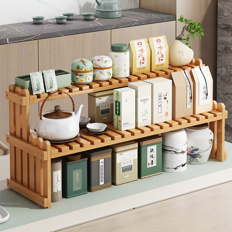 桌面博古架茶叶架茶桌上收纳置物