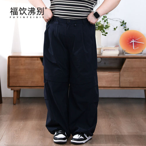 福饮沸别【轻闲工装】美式复古宽松大码通勤透气工装速干裤900239