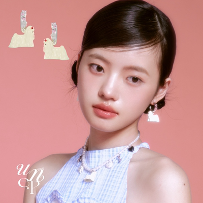 UNEUPEU可爱马尔济斯滴油耳饰
