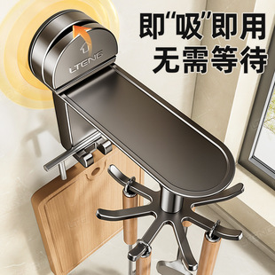 锅铲勺子铲子厨具用品收纳架 旋转吸盘挂钩置物架厨房免打孔壁挂式