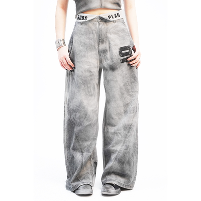 Godsplan*上帝计划双腰阔腿裤