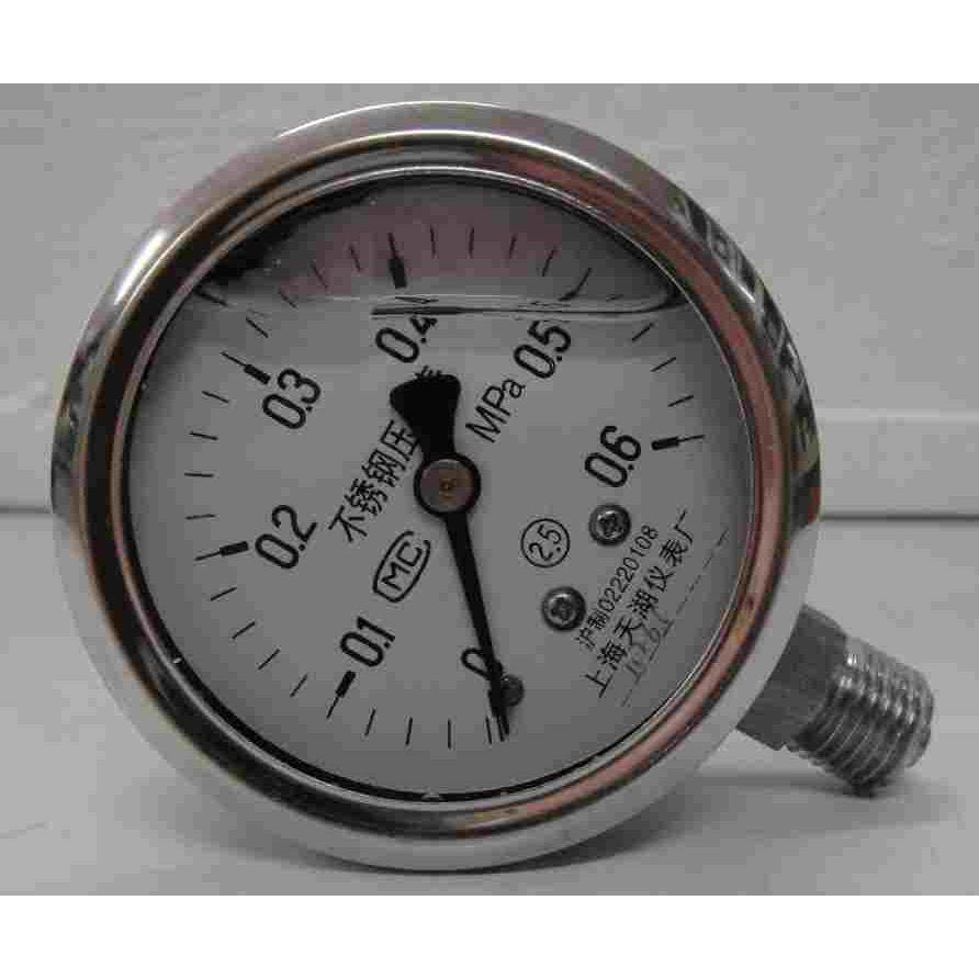 全不锈钢耐震压力表YN-60BF 0.6/1/1.6mpa耐高温防腐真空表-0.1-0