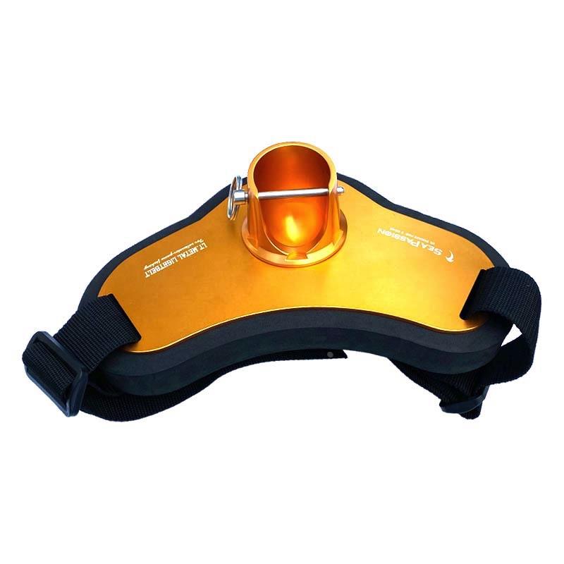 日本sea passion铝合金肚顶深海船钓肚顶腰带式竿托铁板竿顶肚器