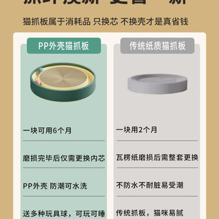 猫抓板带球超大号圆形不掉屑耐磨一体猫窝磨爪猫玩具宠物猫咪用品
