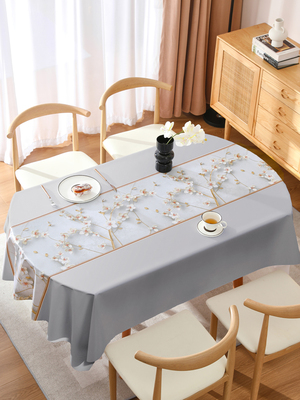 桌布免洗防水防油防烫餐桌台布桌垫椭圆形茶几轻奢高级感2025新款