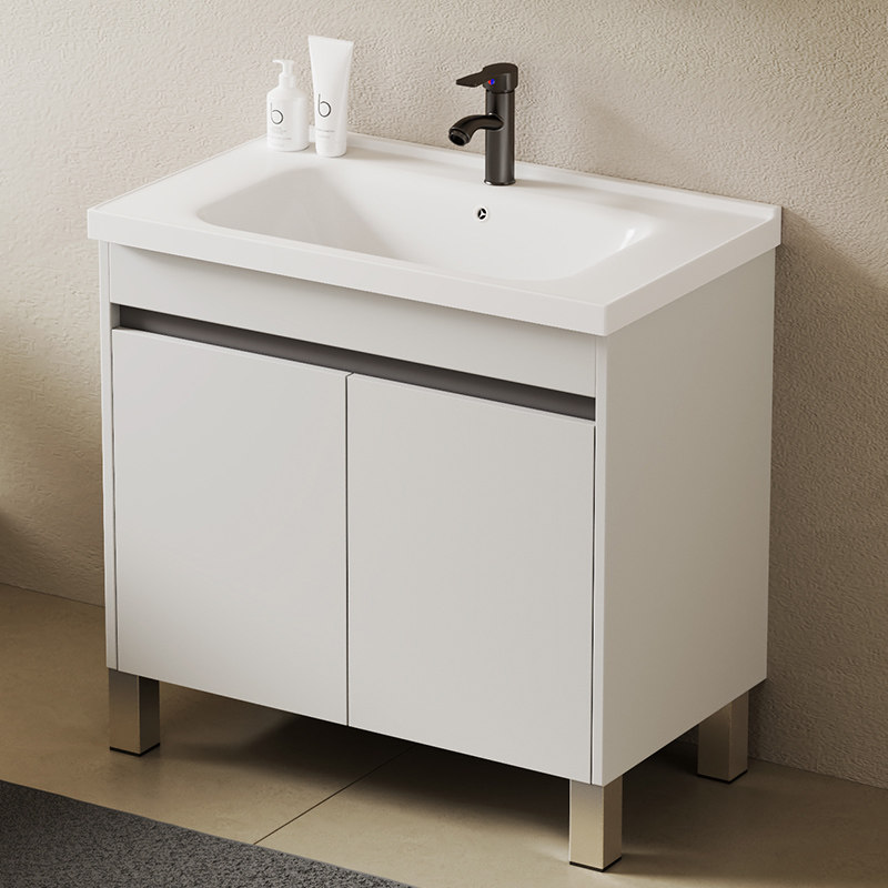 卫生间洗手盆柜组合太空铝浴室柜陶瓷一体洗脸盆柜小户型洗漱台池