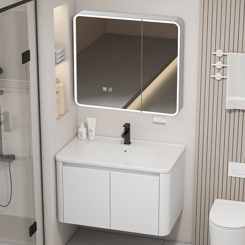 加厚蜂窝铝浴室柜陶瓷一体阳台卫生间洗漱台池洗手盆洗脸盆柜组合