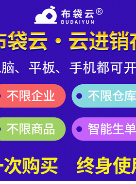 布袋云智能进销存软件 财务销售出入库仓库库存ERP管理系统终身版