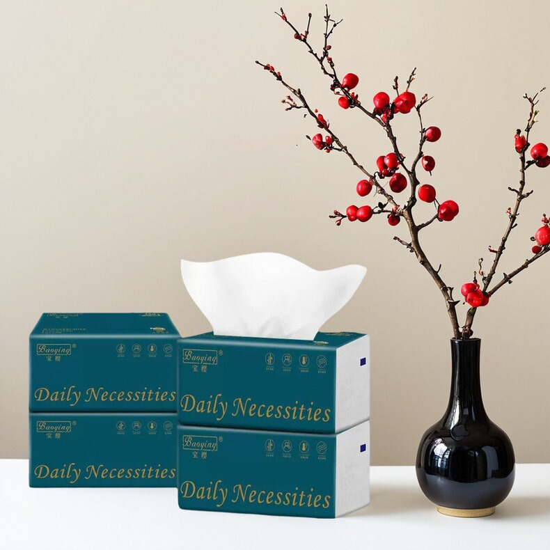 宝樱抽纸20大包多功能抽纸擦手纸原生木浆加厚四层家用实惠装整箱