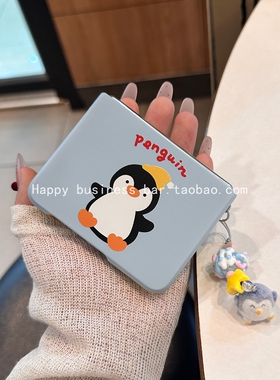 可爱企鹅适用华为PuraX手机壳新款小米mixflip2创意拼色p50pocket2折叠屏三星Zflip6/5小众卡通挂件荣耀V女款
