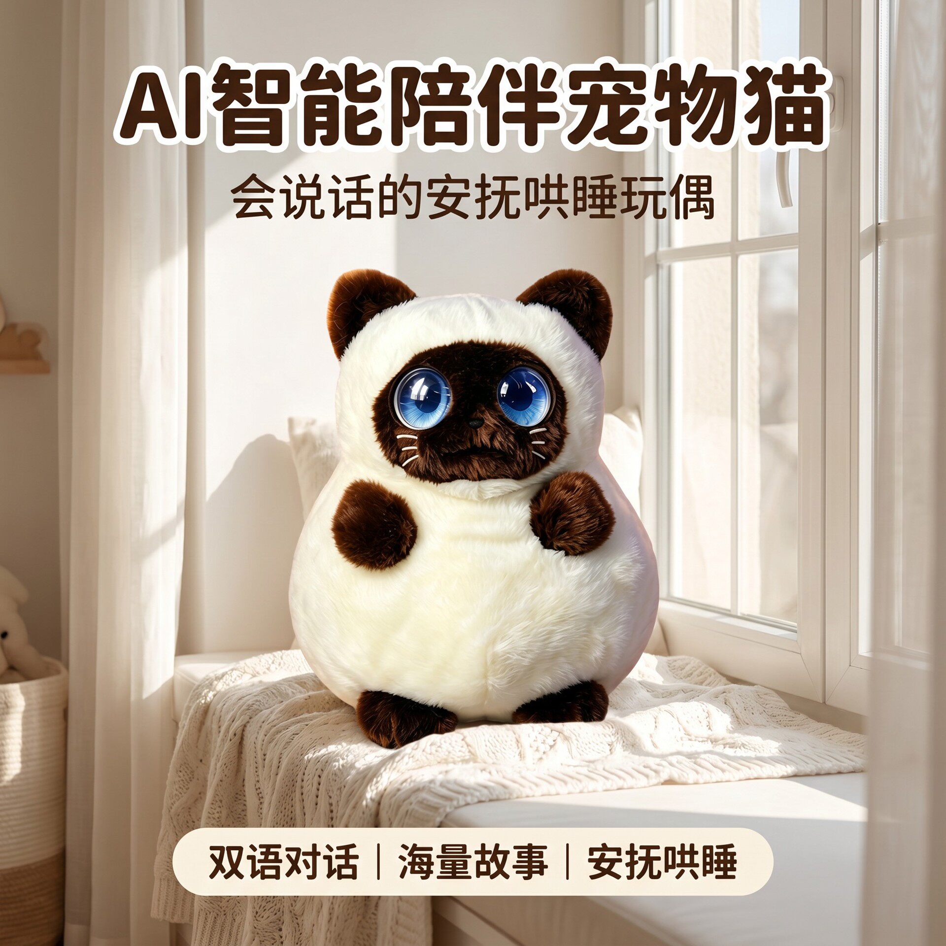 ai毛绒电子宠物玩偶豆包陪伴智能对话机器人儿童玩具女孩生日礼物