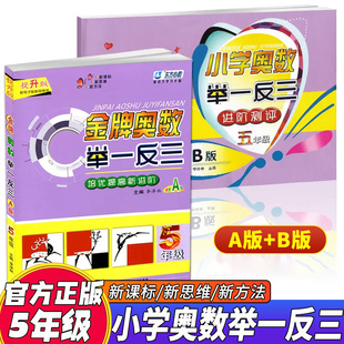 金牌奥数提升版 B版 共2册 计算题应用题天天练 小学奥数小学生五年级上册奥数教程数学思维训练奥数题书籍 五年级 举一反三 A版