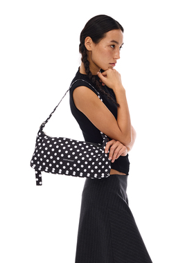 Costustoot 满印黑白波点长方形轻便可调节单肩包女百搭小拎包