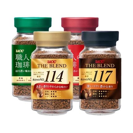 UCC悠诗诗117黑咖啡日本进口无蔗糖咖啡粉健身提神瓶装速溶咖啡