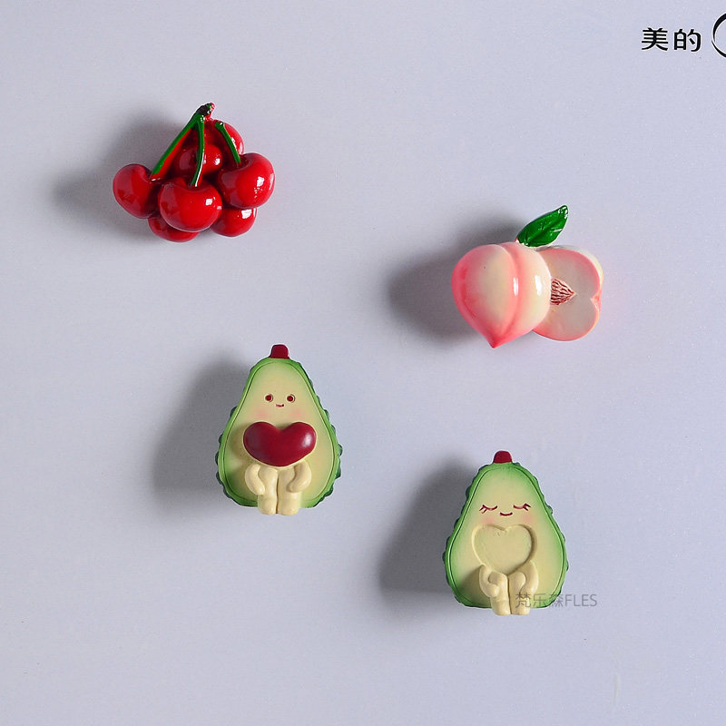 시뮬레이션 과일 바나나 두리안 냉장고 자석 3D 입체 석류 아보카도 자기 메시지 스티커 자석