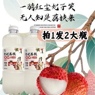 驰铭100%贵妃荔枝汁 岭南新鲜荔枝饮料1.28L*2瓶果汁美味健康饮品