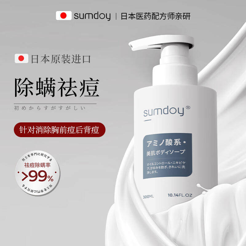 进口果酸除螨沐浴露后背祛痘鸡皮乳液持久留香男女士专用止痒正品
