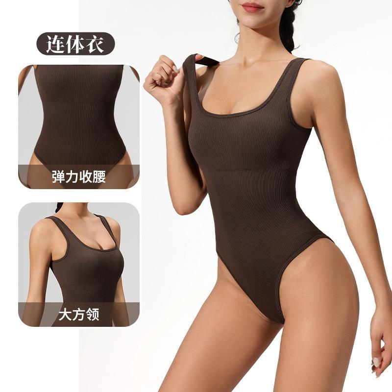 连体衣方领无缝收腹塑形塑身衣