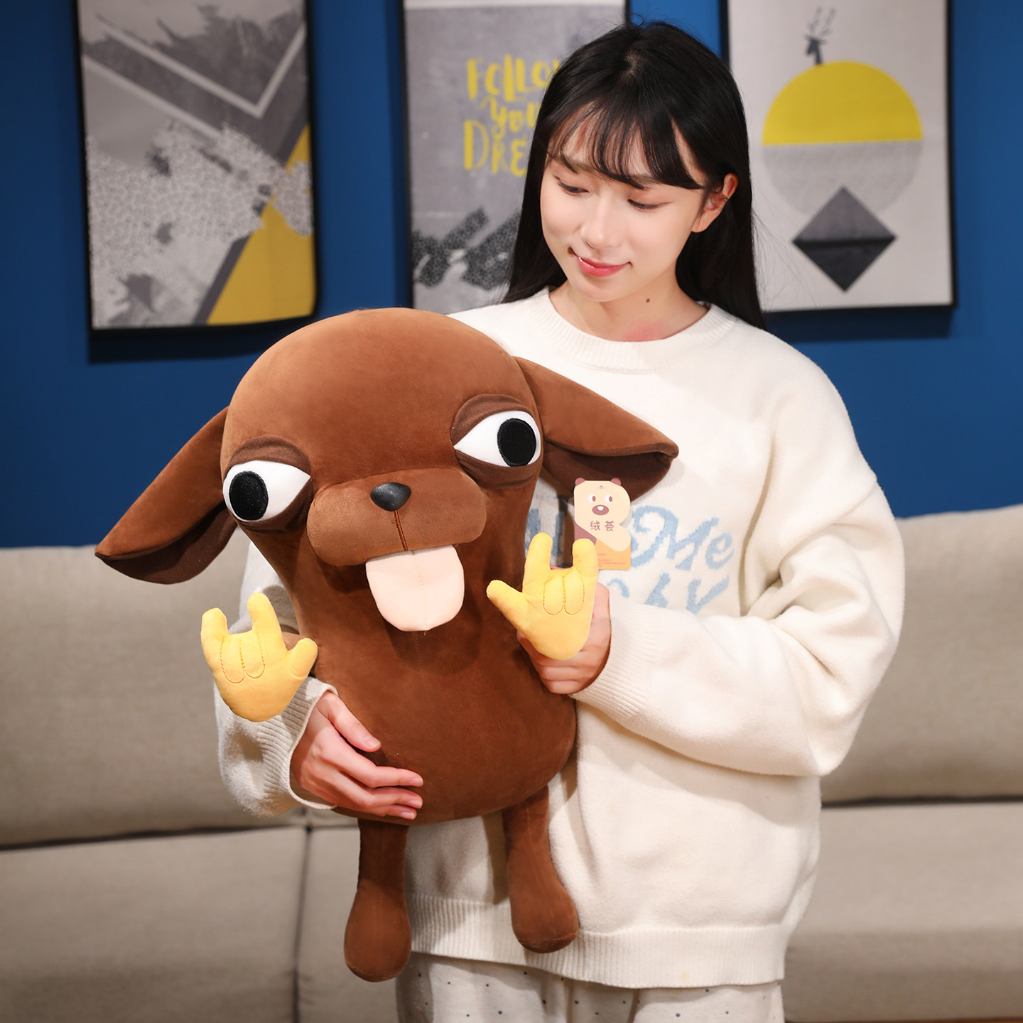 吉娃娃玩偶小狗公仔搞怪娃娃chihuahua毛绒玩具抱枕女生生日礼物