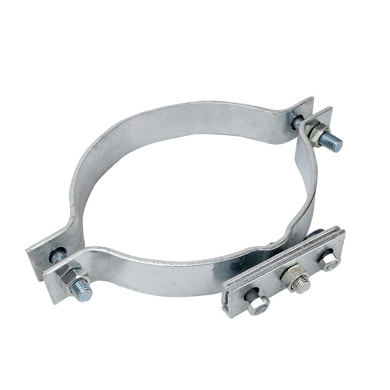 管道路灯抱箍 热镀锌双螺栓管夹抱箍 通讯架空线路扁铁拉线抱箍