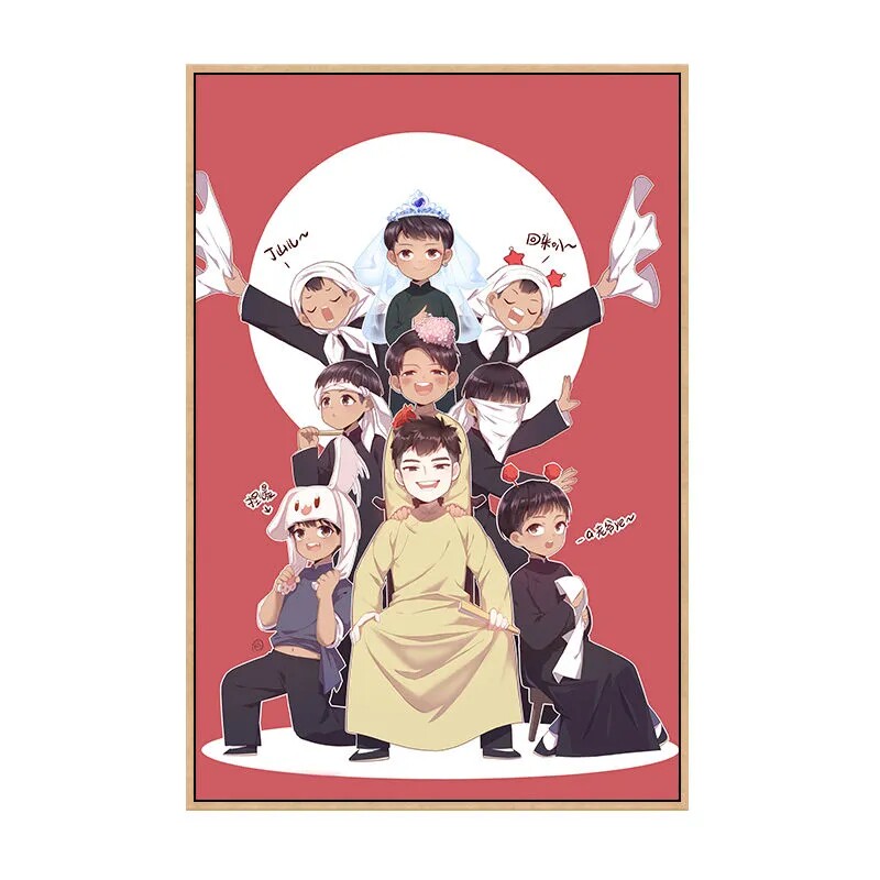 德云社相声diy数字画定制简约卡通自己涂色手绘填色填充丙烯挂画