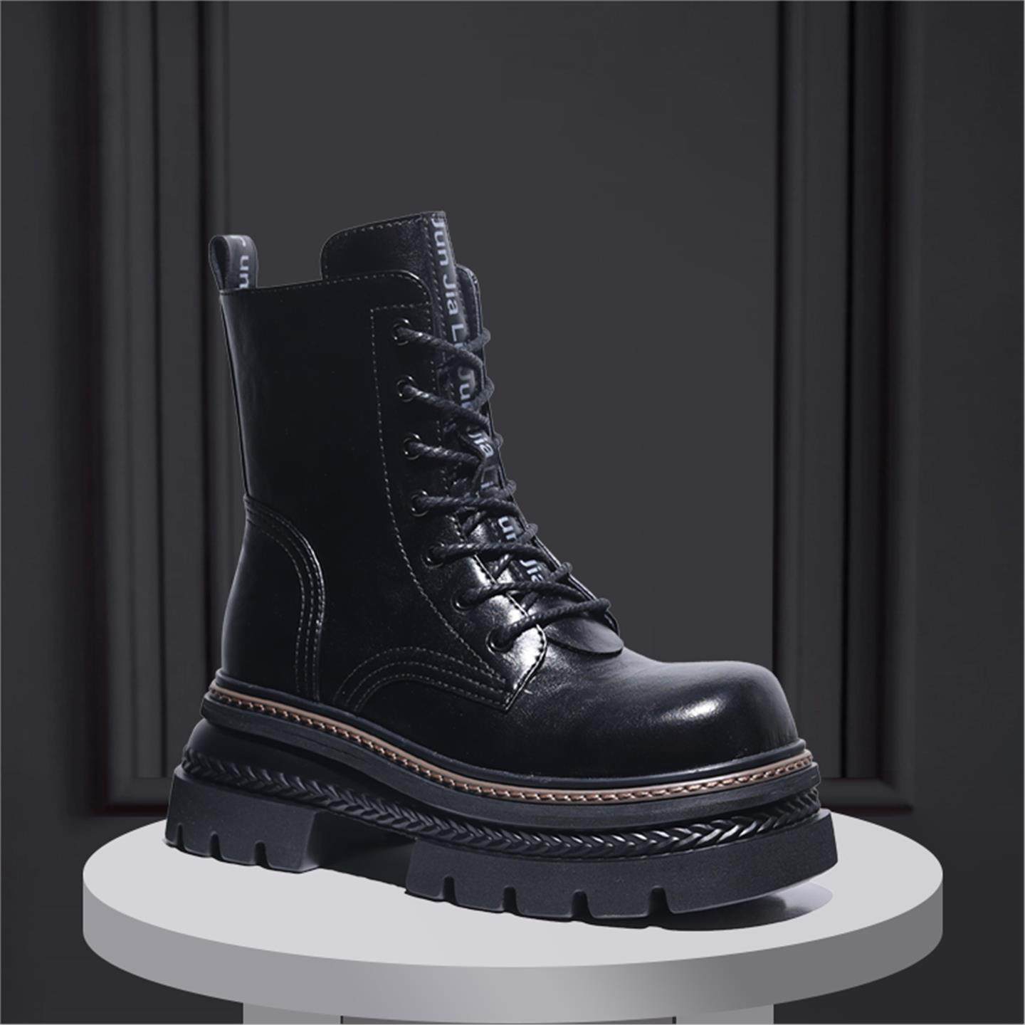 15cm内增高马丁靴女2025新款秋冬美拉德真皮厚底短靴加绒机车靴子,女鞋,马丁靴,淘宝优惠券,粉丝福利购,淘宝优惠卷